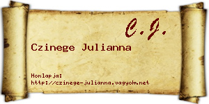 Czinege Julianna névjegykártya